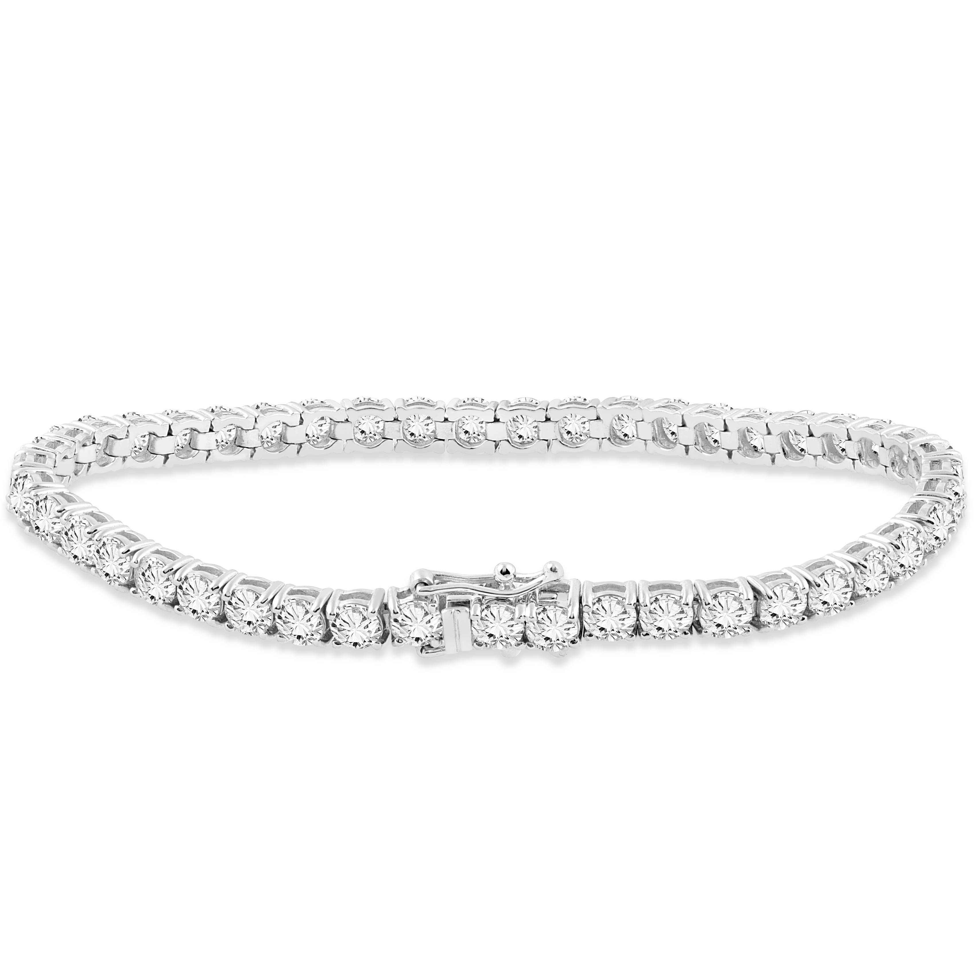 9 ct Genuine Diamond Tennis Bracelet 7" 14K White Gold 702511377199 eBay